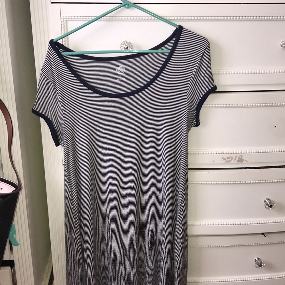 striped t shirt dress